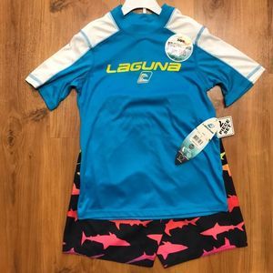 New‼️Laguna Boys Rashgaurd Trunks 2 Piece Set